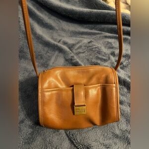 Vintage Perry Ellis America Tan Leather Bag